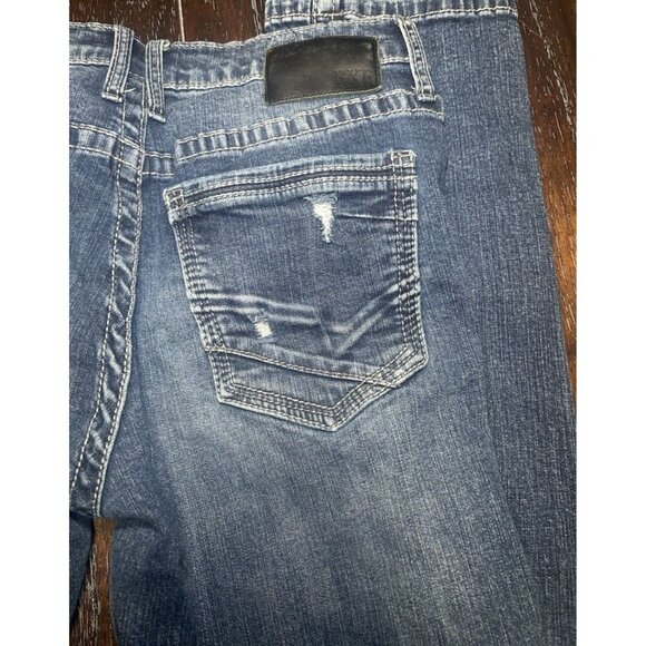 BKE Jake Straight Stretch Distressed Medium Washed Jeans Size 32x36 - Picture 12 of 16